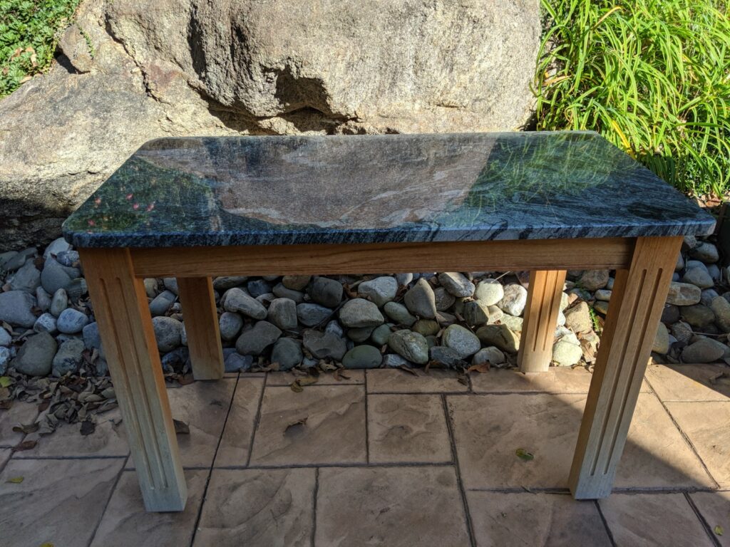 Teak and Granite Outside Table